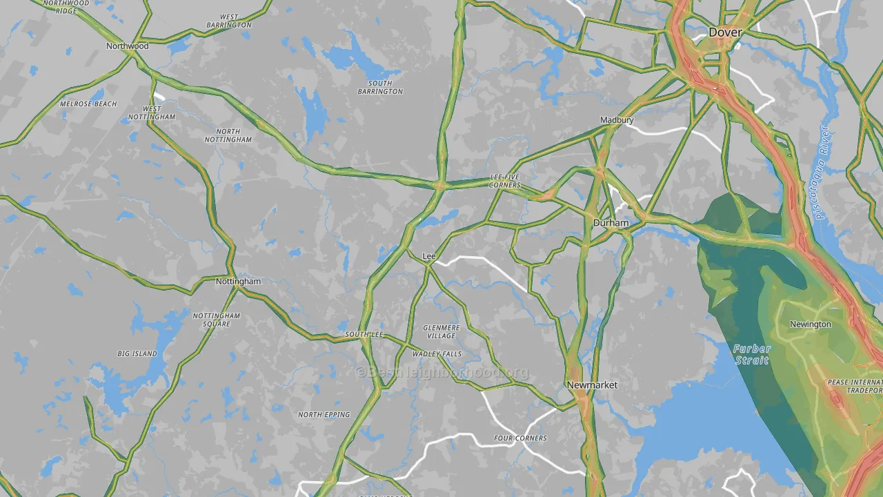 Lee, NH Map of Noise Levels in Lee