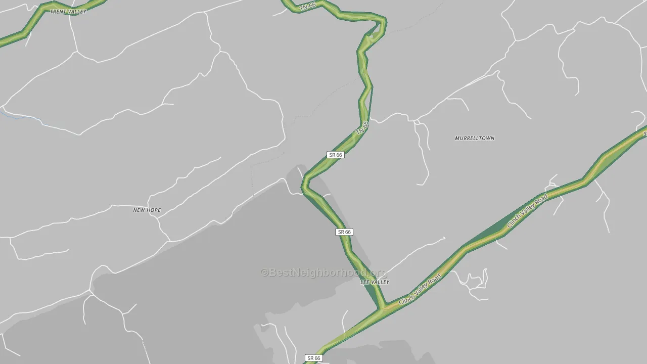 Lee Valley, TN Map of Noise Levels in Lee Valley