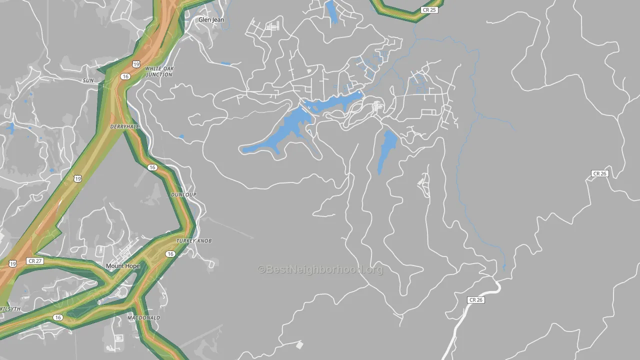 Lee, WV Map of Noise Levels in Lee