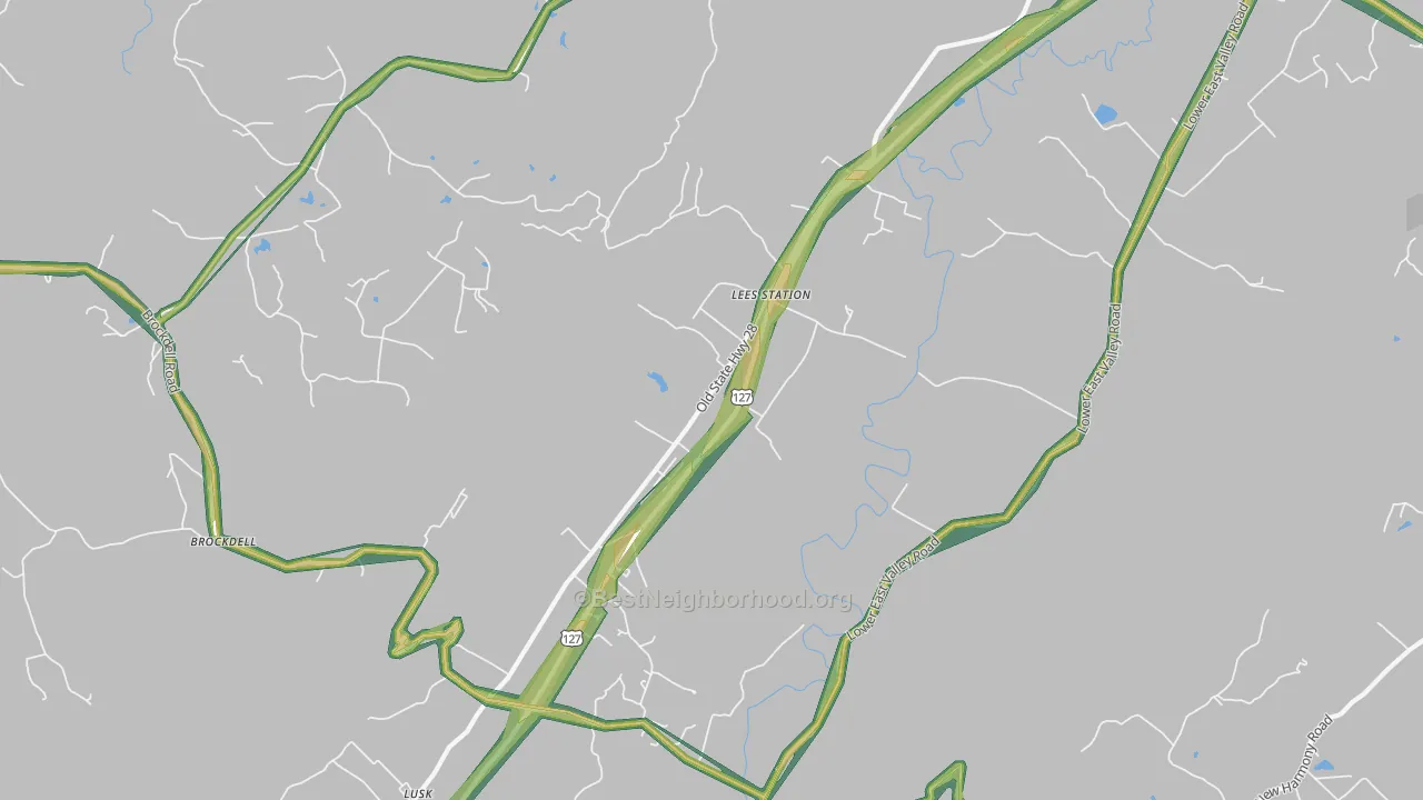Lees Station, TN Map of Noise Levels in Lees Station