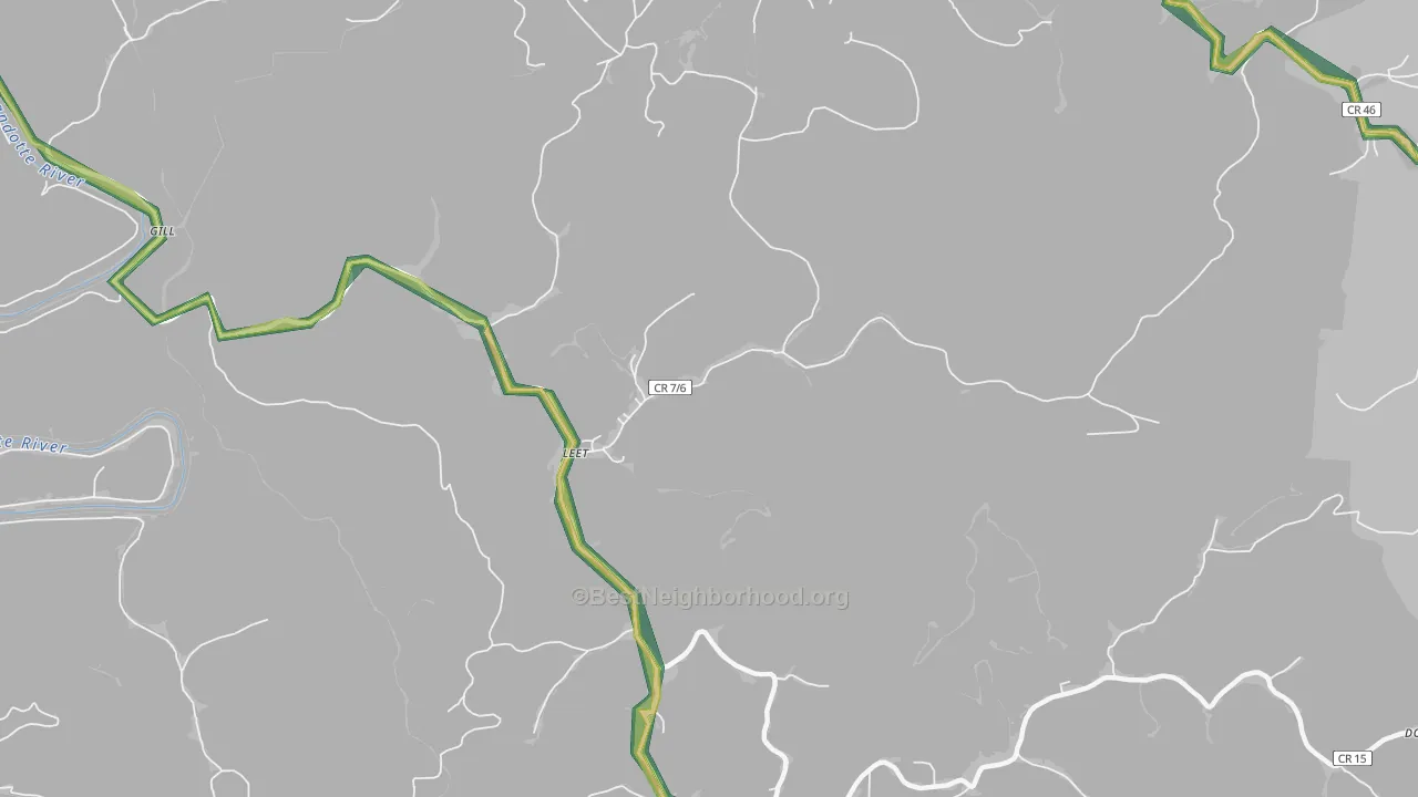 Leet, WV Map of Noise Levels in Leet