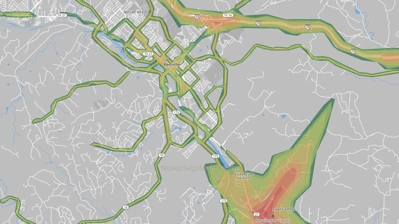 Legion, TX Map of Noise Levels in Legion
