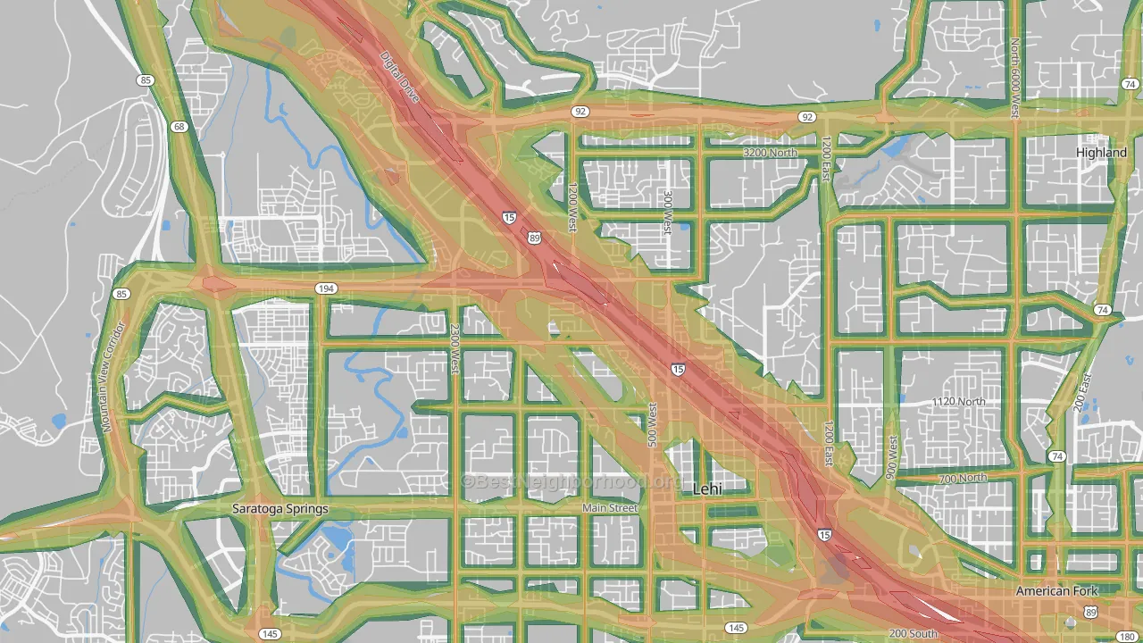 Lehi, UT Map of Noise Levels in Lehi