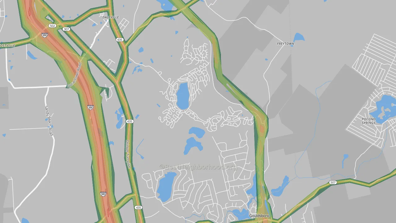Lehigh, PA Map of Noise Levels in Lehigh