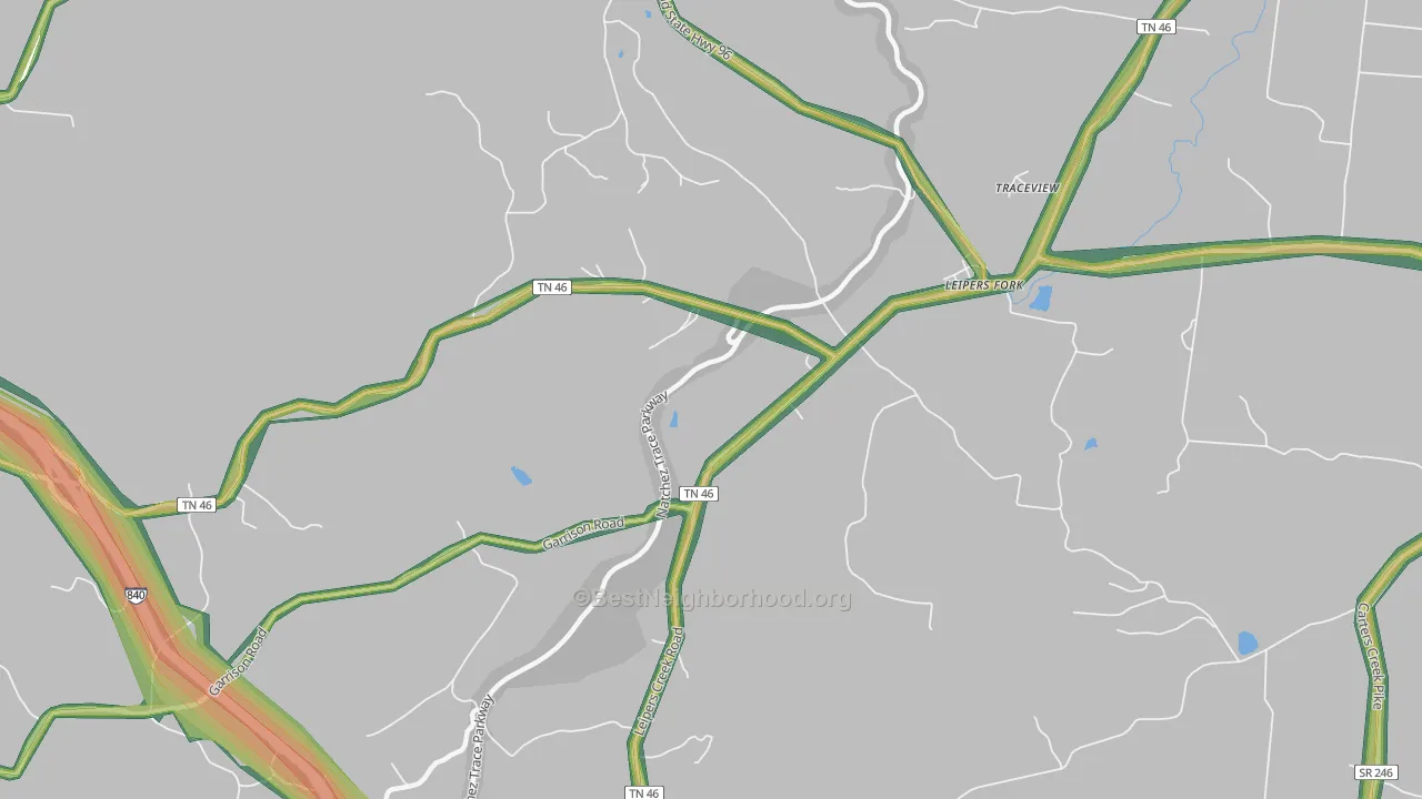 Leipers Fork, TN Map of Noise Levels in Leipers Fork