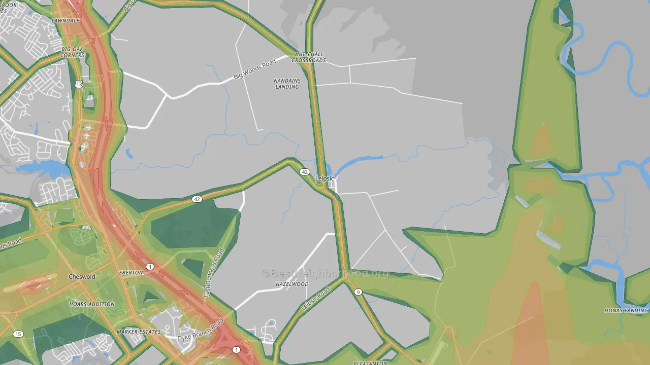 Leipsic, DE Map of Noise Levels in Leipsic
