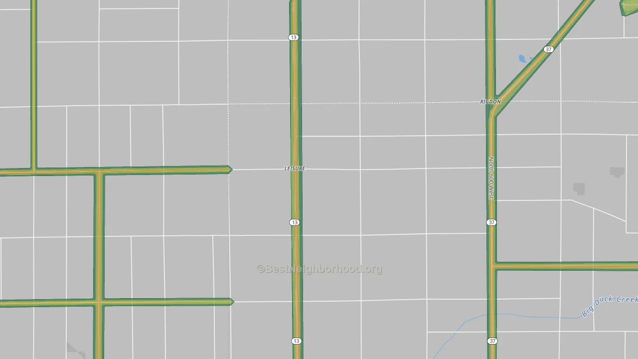 Leisure, IN Map of Noise Levels in Leisure