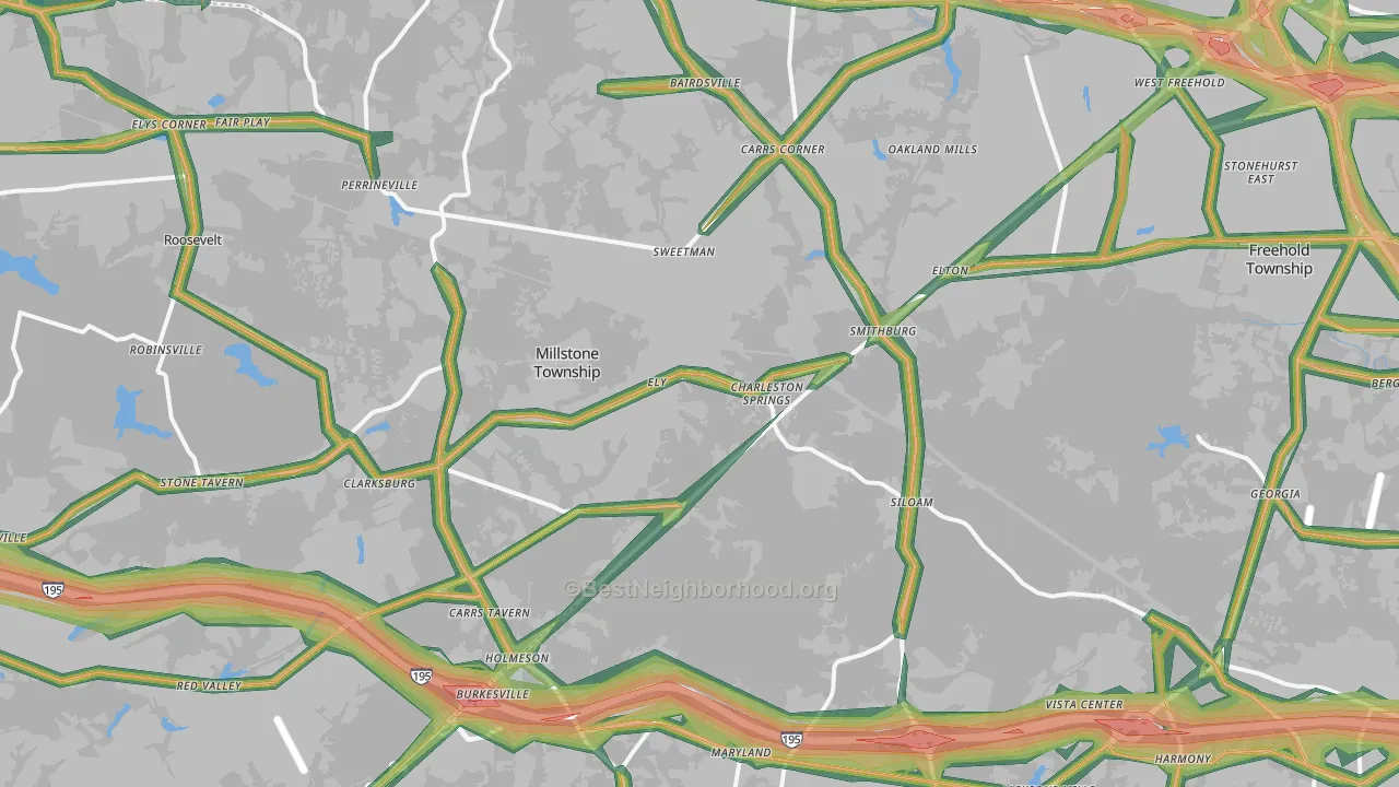 Leisure Knoll, NJ Map of Noise Levels in Leisure Knoll