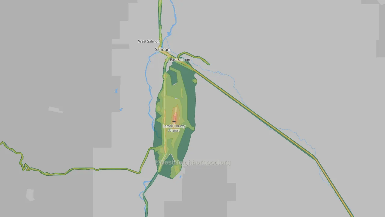 Lemhi County, ID Map of Noise Levels in Lemhi County