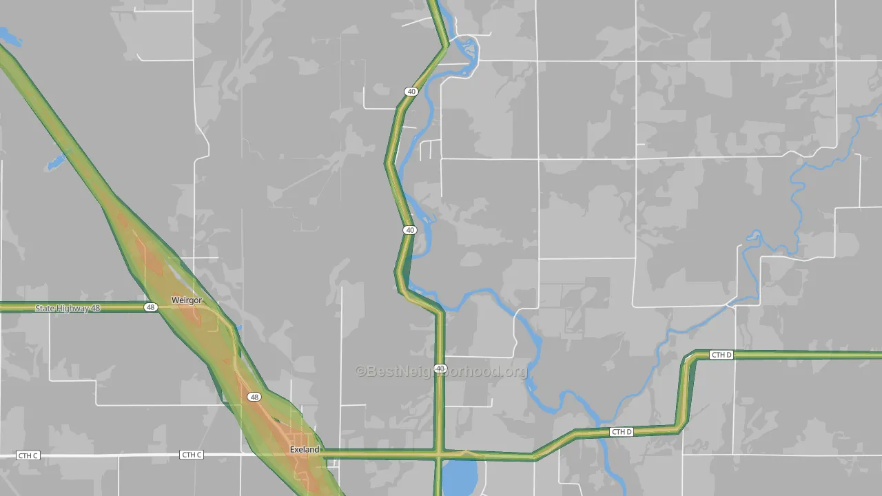 Lemington, WI Map of Noise Levels in Lemington