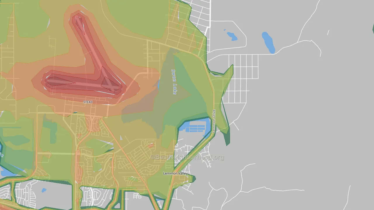 Lemmon Valley, NV Map of Noise Levels in Lemmon Valley