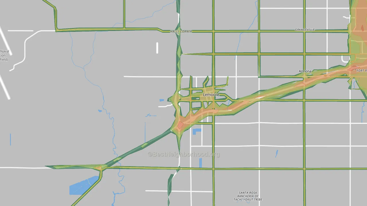 Lemoore, CA Map of Noise Levels in Lemoore