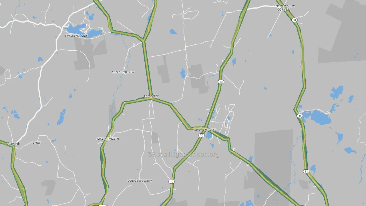 Lempster, NH Map of Noise Levels in Lempster