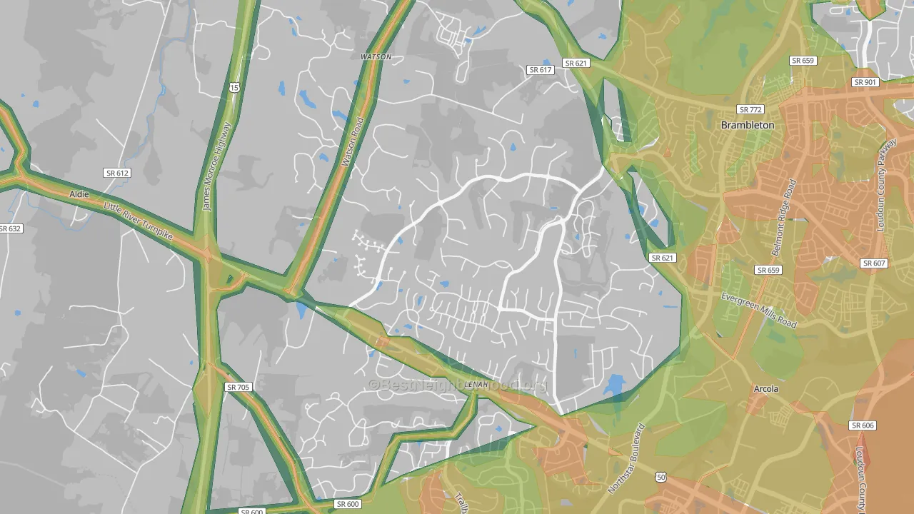 Lenah, VA Map of Noise Levels in Lenah