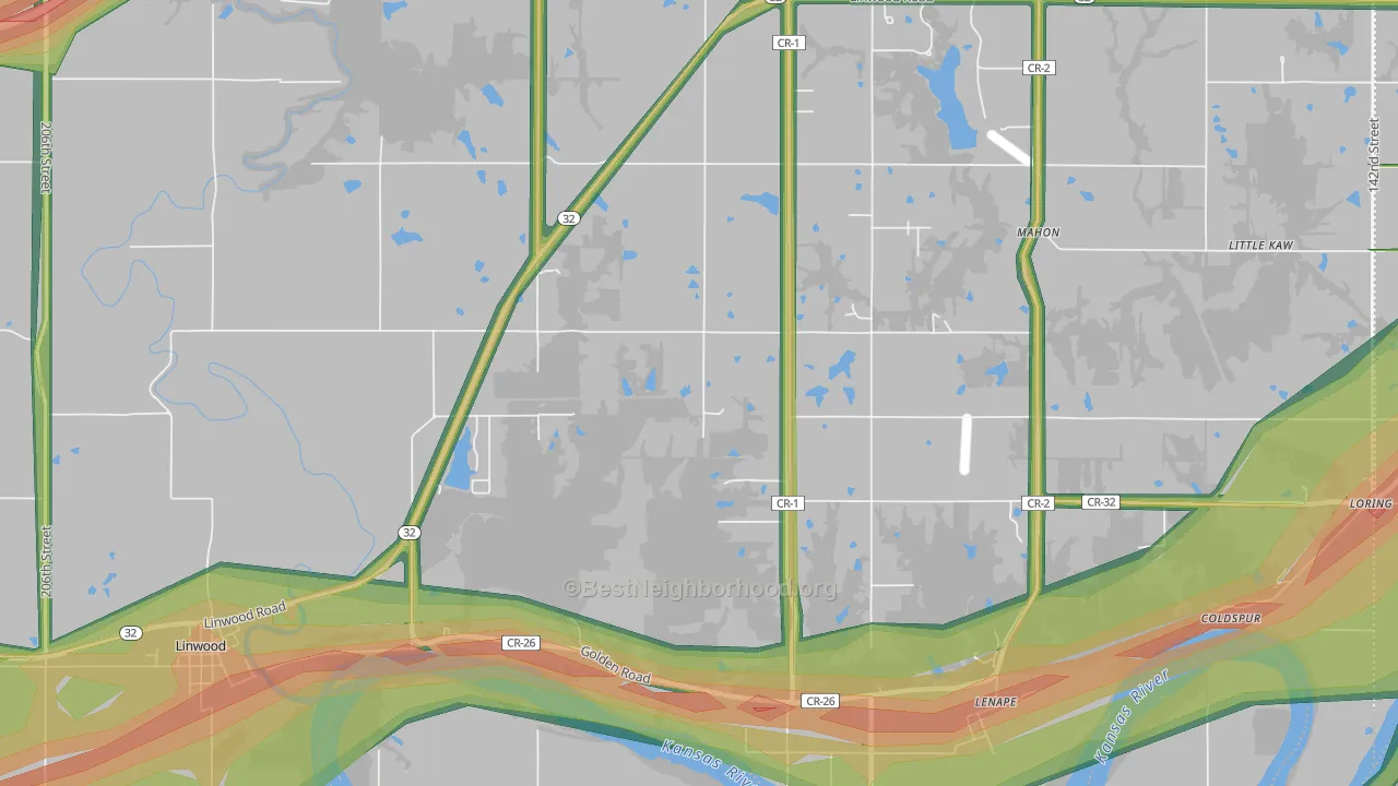 Lenape, KS Map of Noise Levels in Lenape