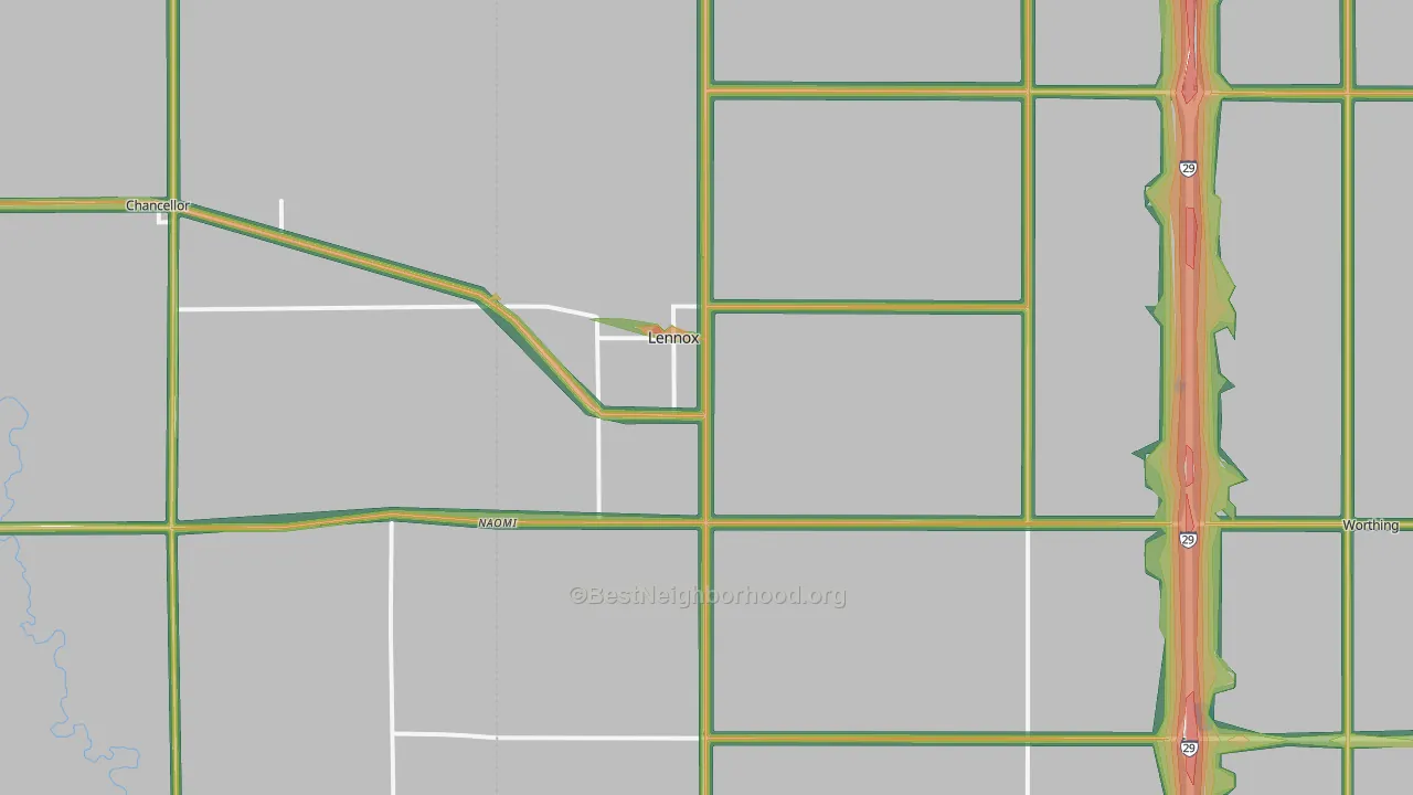 Lennox, SD Map of Noise Levels in Lennox