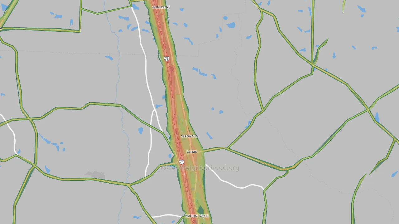 Lenox, GA Map of Noise Levels in Lenox