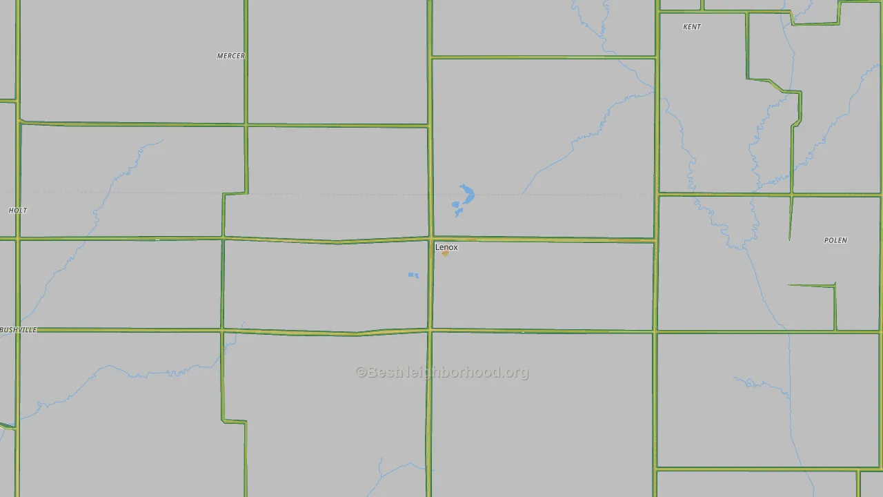 Lenox, IA Map of Noise Levels in Lenox