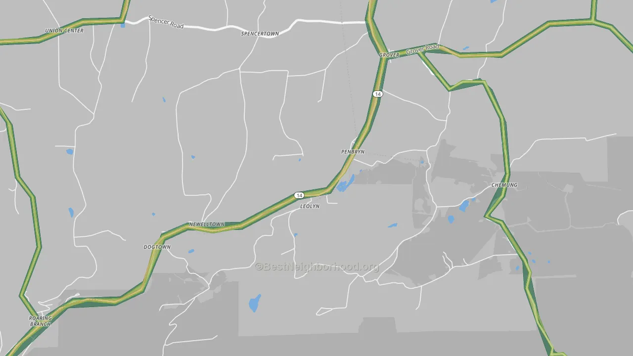 Leolyn, PA Map of Noise Levels in Leolyn