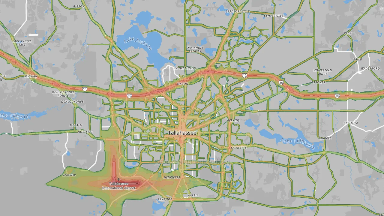 Leon County, FL Map of Noise Levels in Leon County