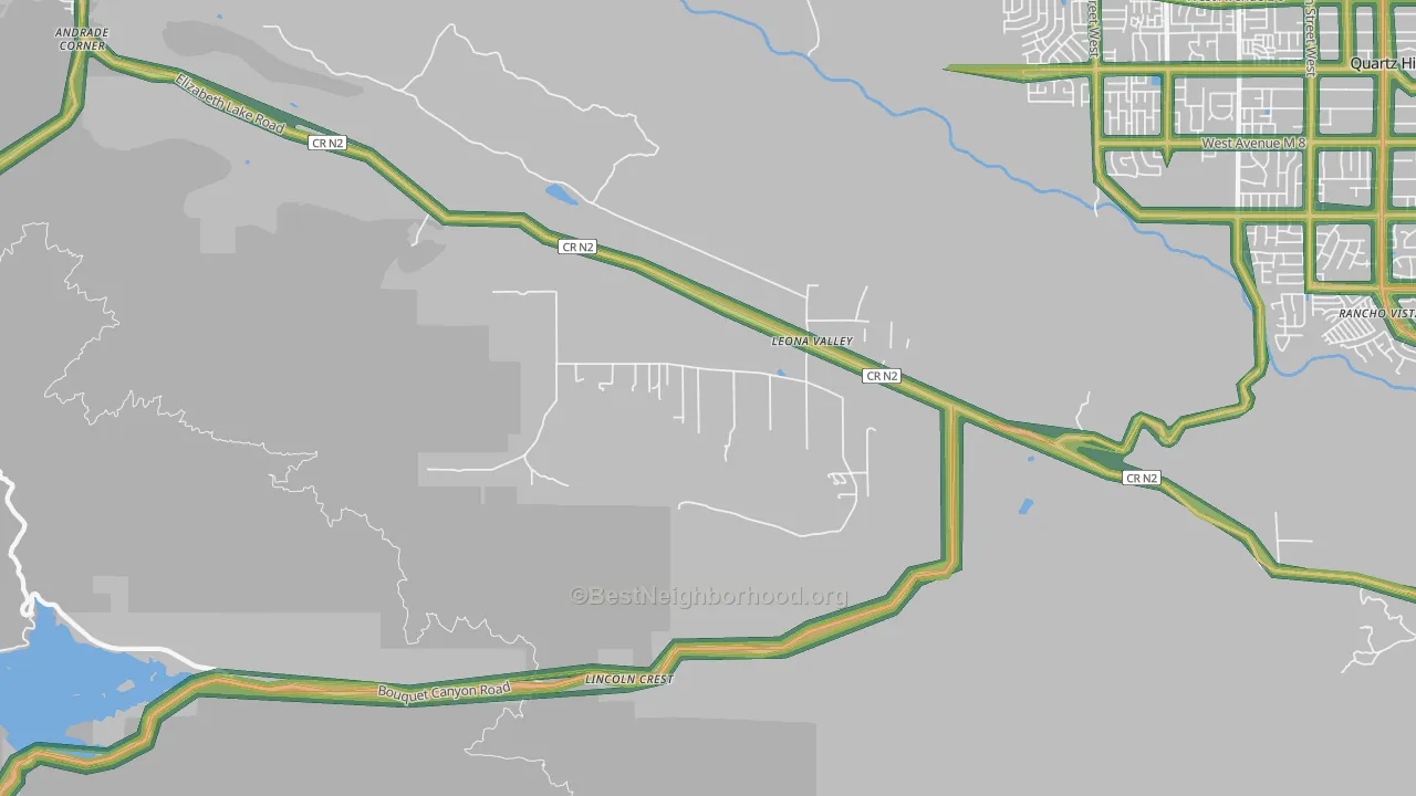 Leona Valley, CA Map of Noise Levels in Leona Valley