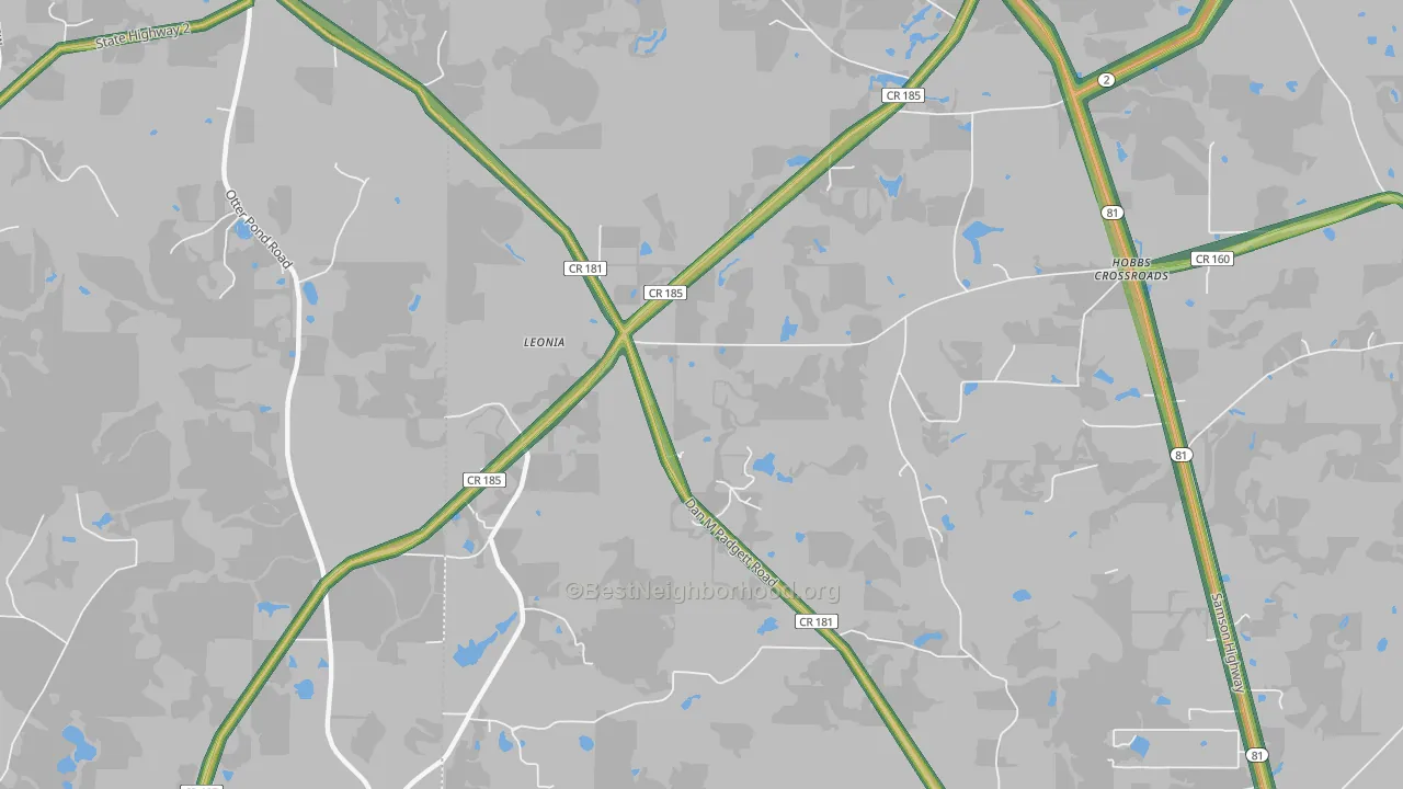 Leonia, FL Map of Noise Levels in Leonia