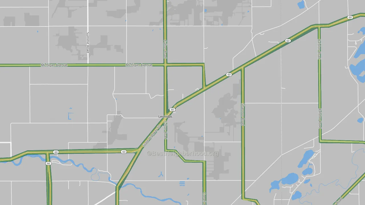 Leonidas, MI Map of Noise Levels in Leonidas