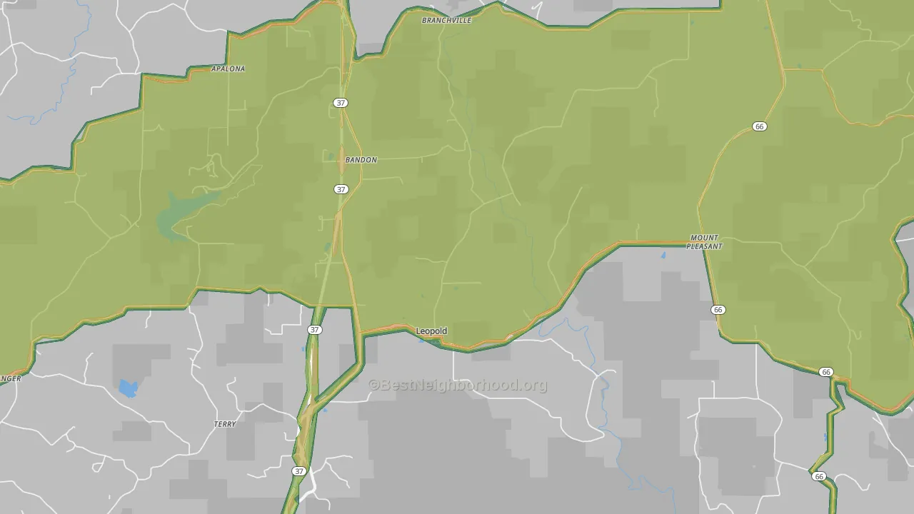 Leopold, IN Map of Noise Levels in Leopold