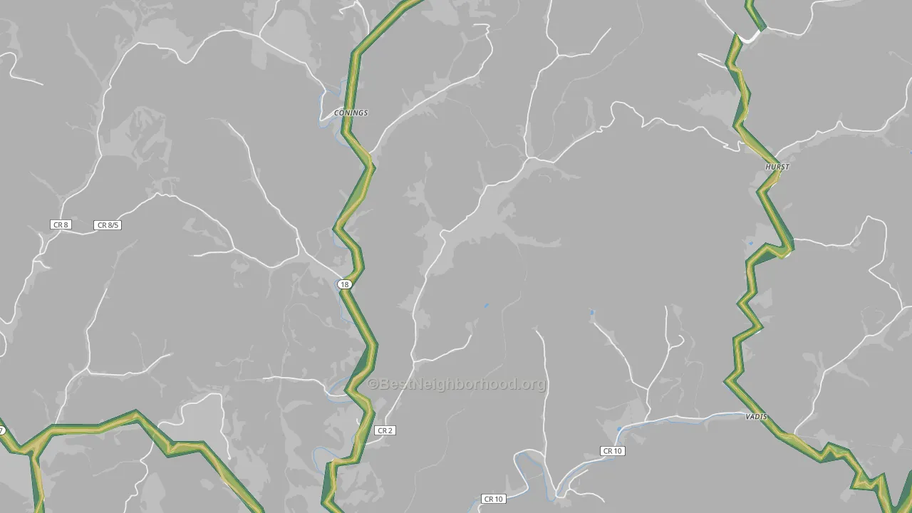 Leopold, WV Map of Noise Levels in Leopold