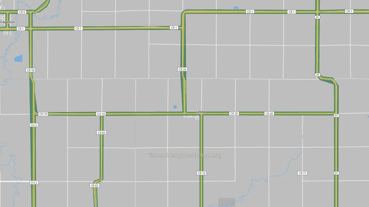 Leota, MN Map of Noise Levels in Leota