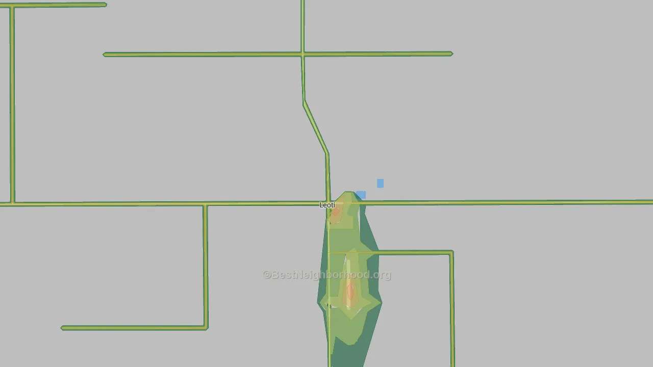 Leoti, KS Map of Noise Levels in Leoti