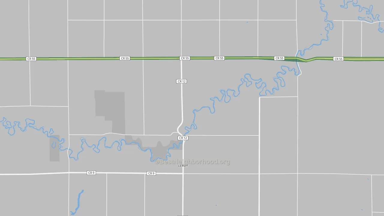 Leroy, ND Map of Noise Levels in Leroy