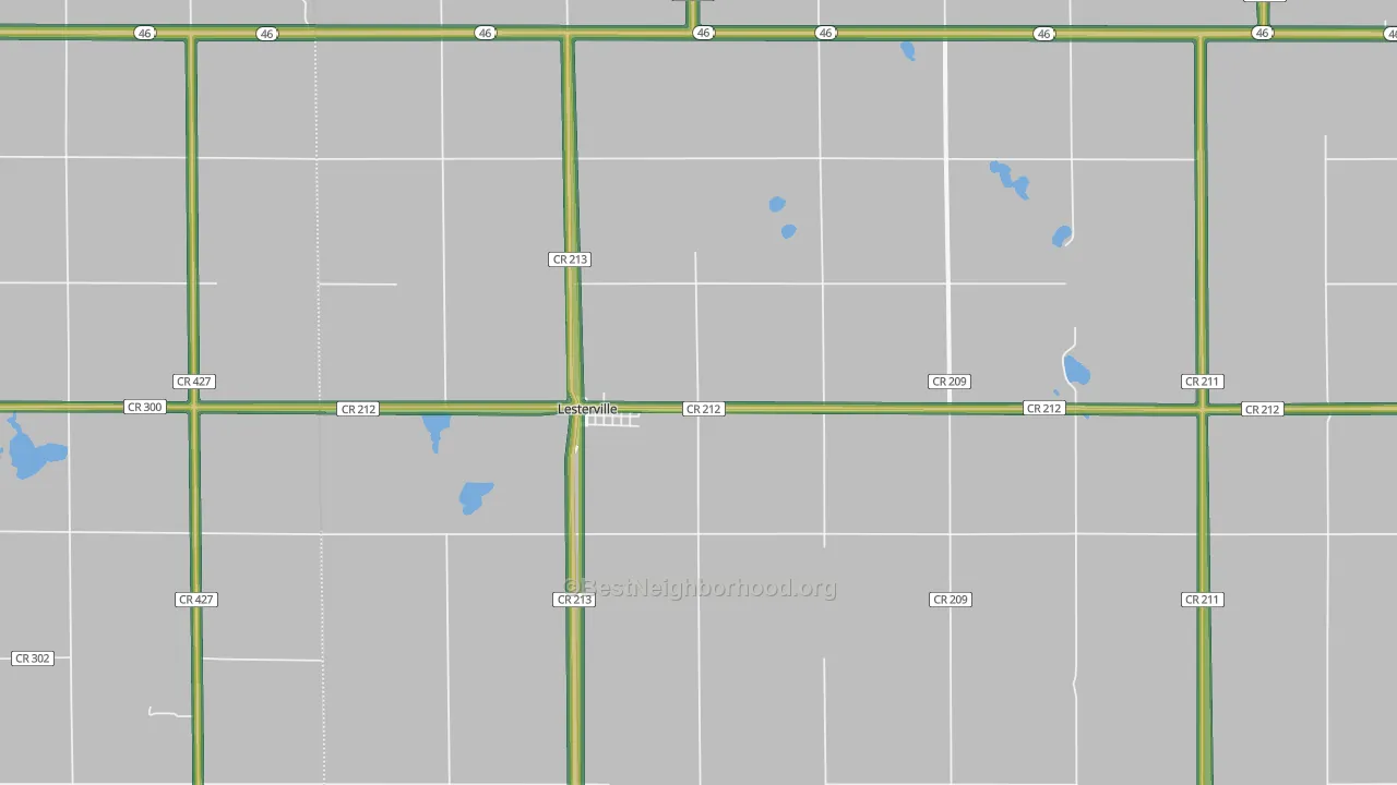 Lesterville, SD Map of Noise Levels in Lesterville
