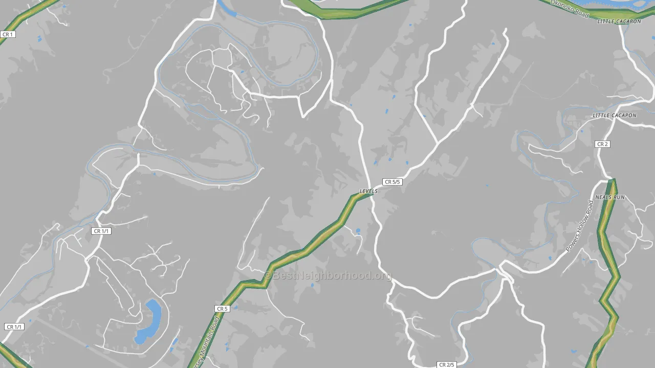 Levels, WV Map of Noise Levels in Levels
