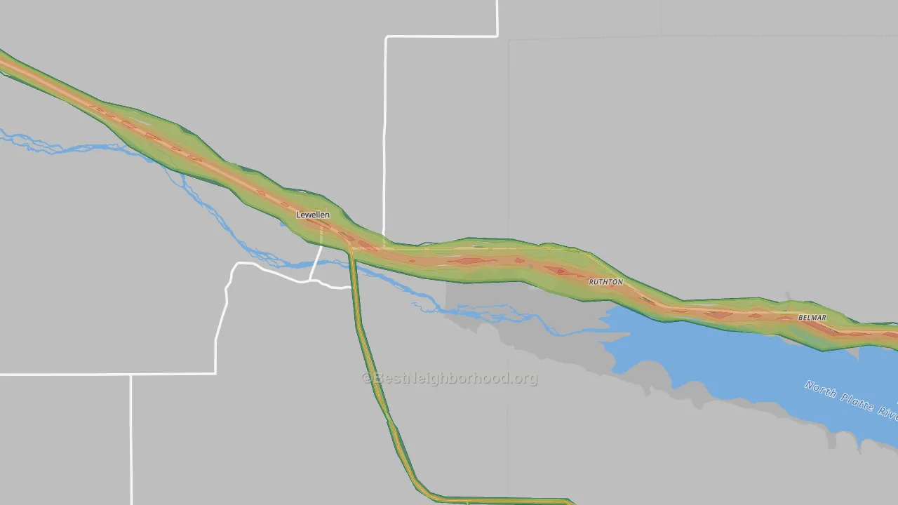 Lewellen, NE Map of Noise Levels in Lewellen