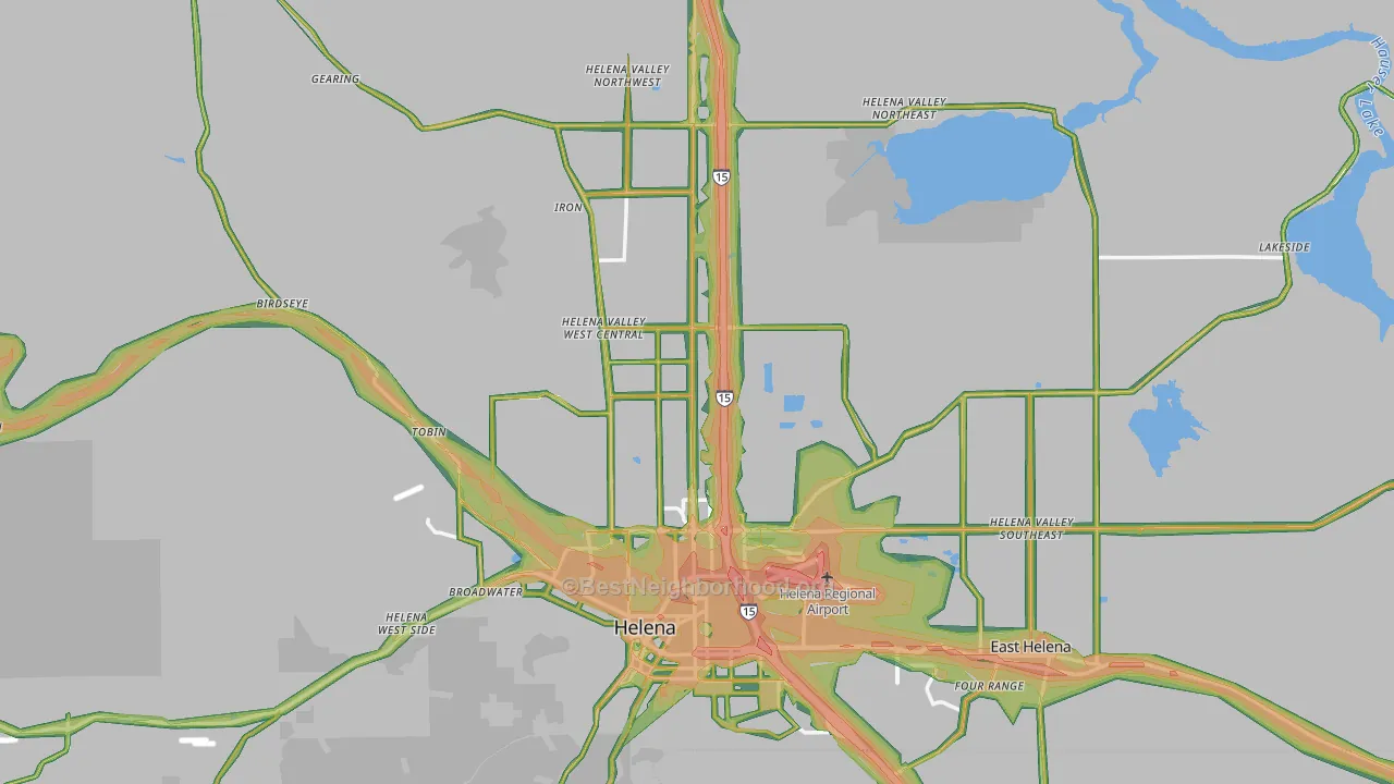 Lewis and Clark County, MT Map of Noise Levels in Lewis and Clark County