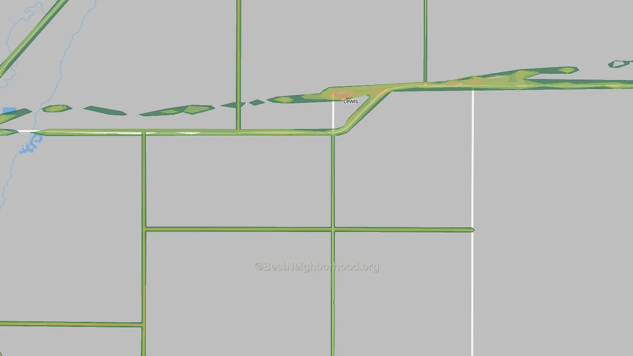 Lewis, KS Map of Noise Levels in Lewis