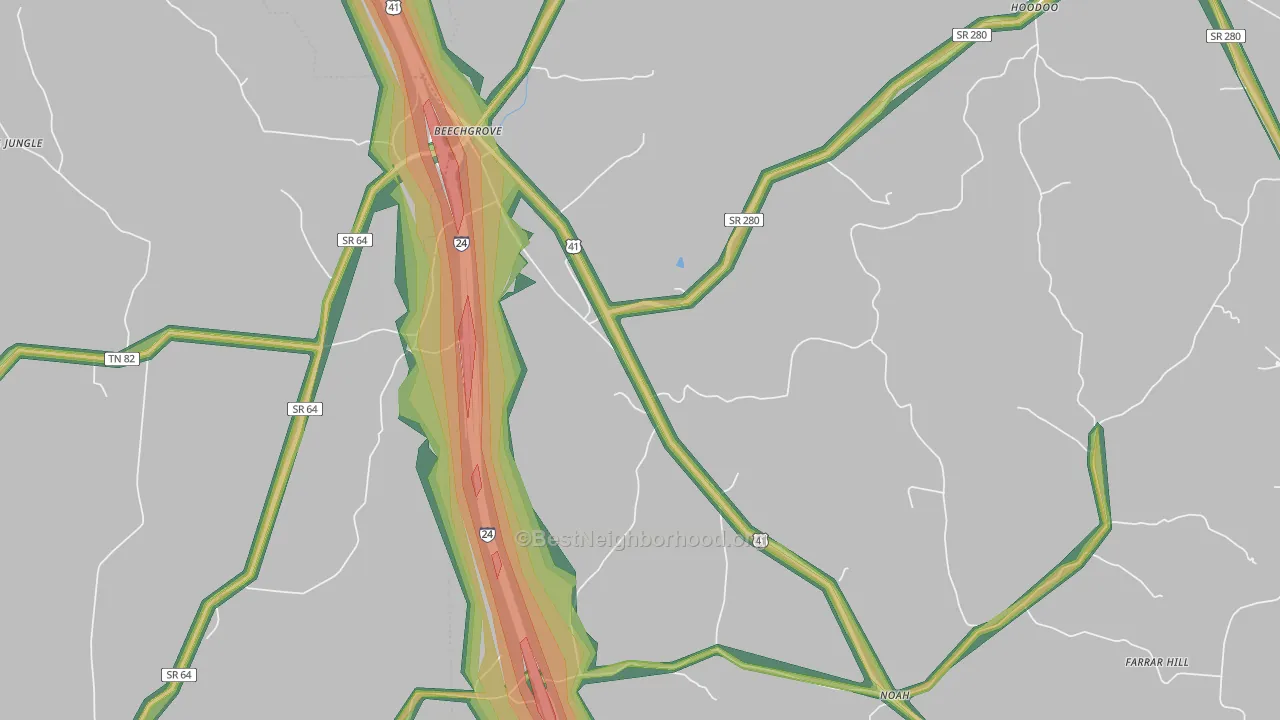 Lewis Store, TN Map of Noise Levels in Lewis Store