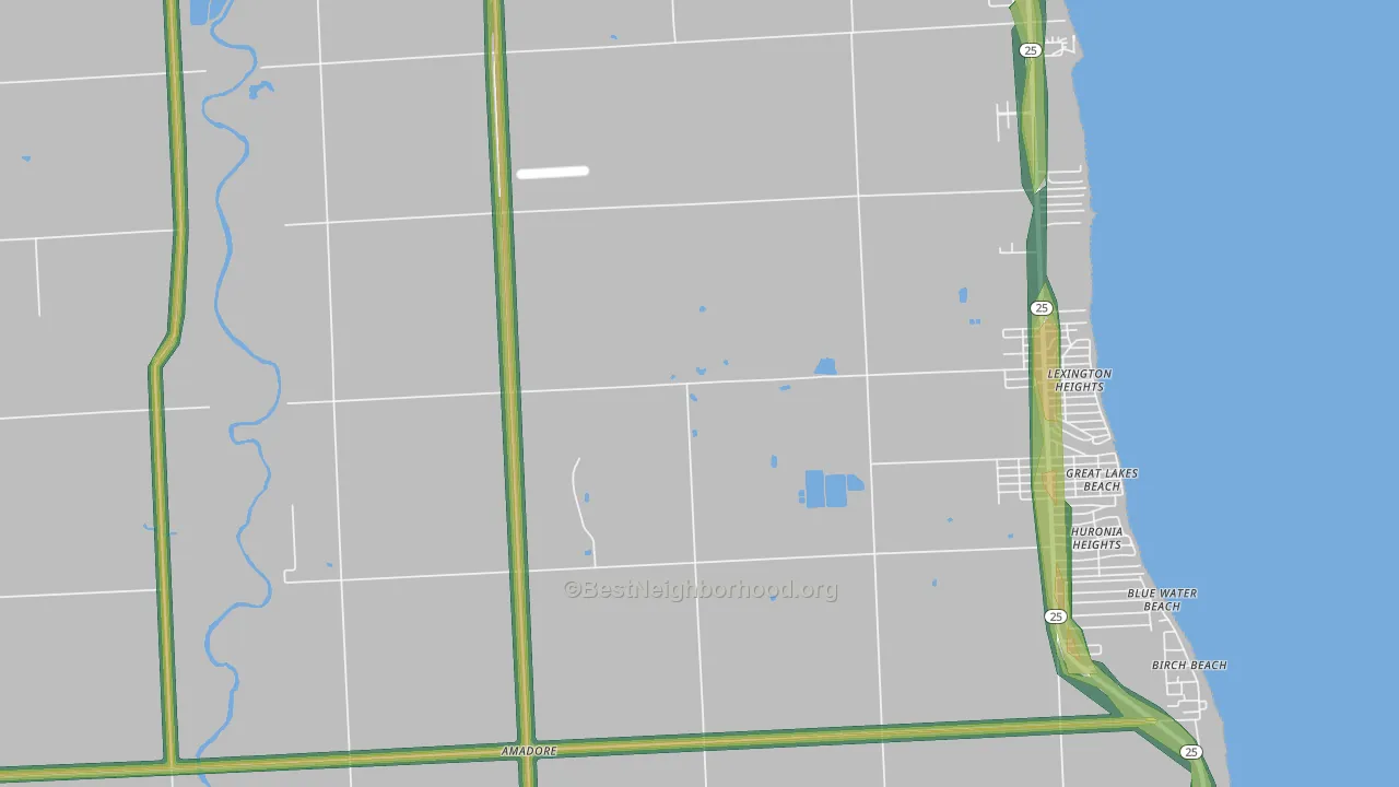 Lexington Heights, MI Map of Noise Levels in Lexington Heights