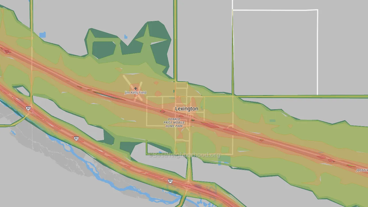 Lexington, NE Map of Noise Levels in Lexington