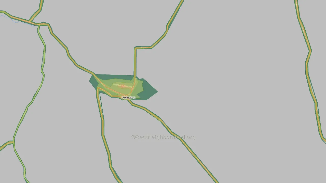 Lexington, OR Map of Noise Levels in Lexington