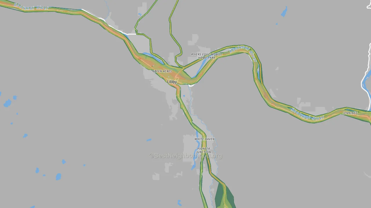 Libby, MT Map of Noise Levels in Libby
