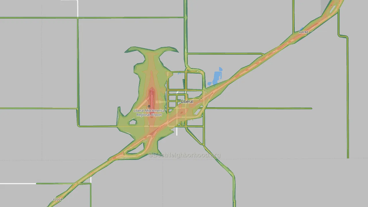 Liberal, KS Map of Noise Levels in Liberal