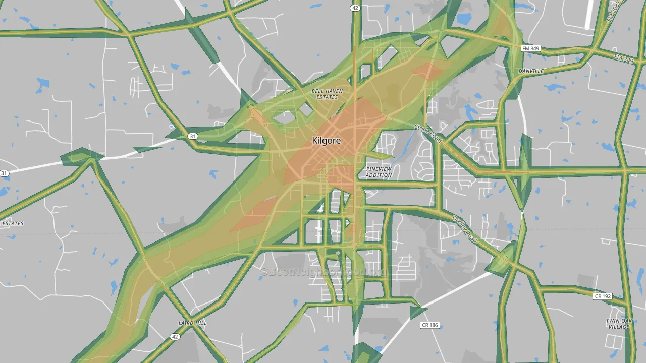 Liberty City, TX Map of Noise Levels in Liberty City