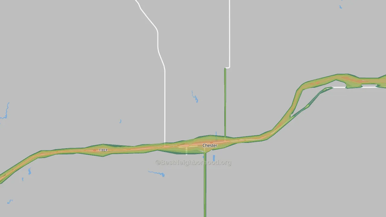 Liberty County, MT Map of Noise Levels in Liberty County