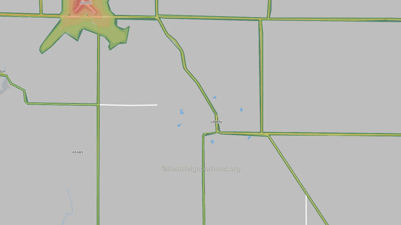 Liberty, IL Map of Noise Levels in Liberty