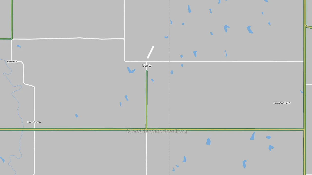 Liberty, NE Map of Noise Levels in Liberty