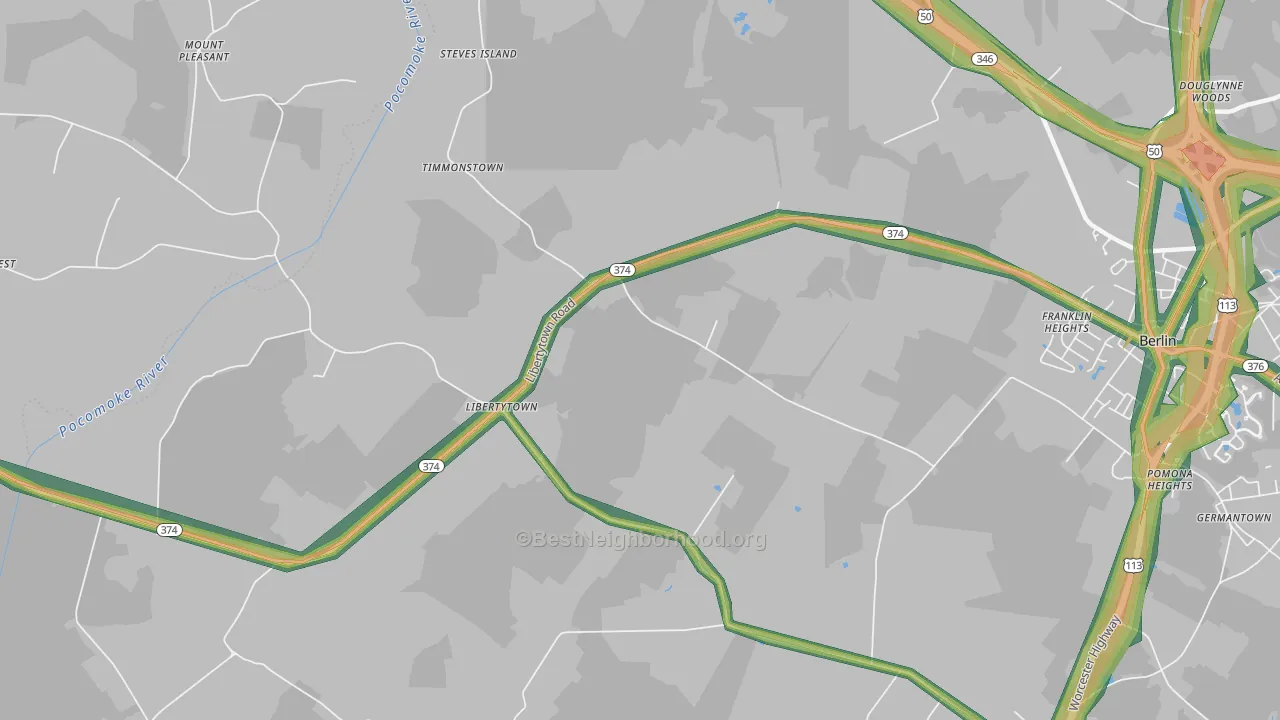 Libertytown, MD Map of Noise Levels in Libertytown