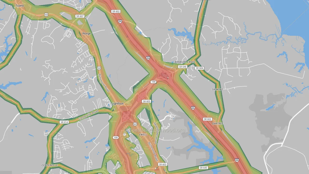 Lightfoot, VA Map of Noise Levels in Lightfoot
