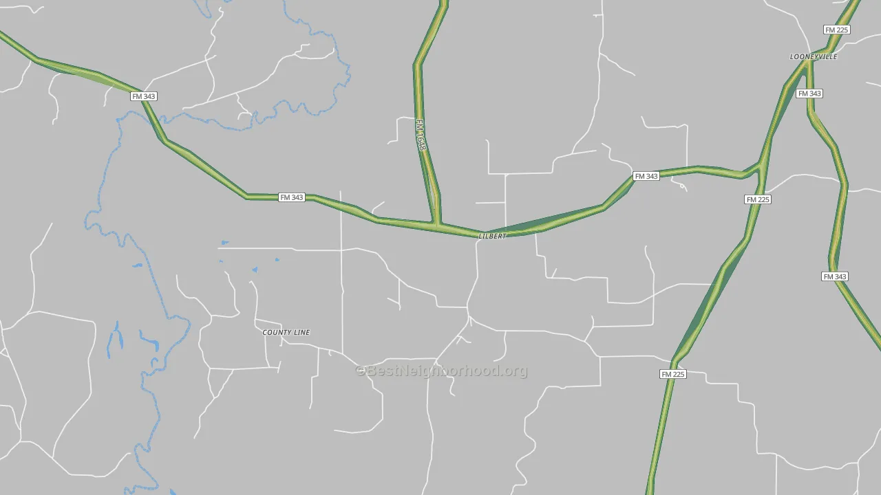 Lilbert, TX Map of Noise Levels in Lilbert